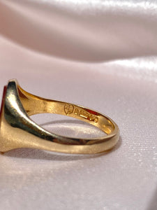 Vintage 9k Carnelian Signet Ring