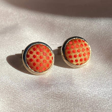 Load image into Gallery viewer, Vintage Mens Orange Dotted Cuff Links

