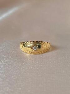 Vintage 9k Diamond Gypsy Ring 1987