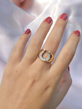 Load image into Gallery viewer, Vintage 10k Diamond Lucky Horseshoe Ring
