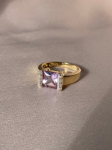 Vintage 9k Lilac Amethyst Diamond Ring