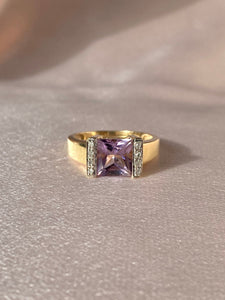 Vintage 9k Lilac Amethyst Diamond Ring