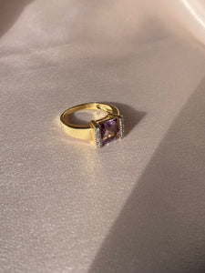 Vintage 9k Lilac Amethyst Diamond Ring