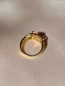 Vintage 9k Coral Filigree Ring