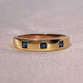 Vintage 9k Gypsy Set Sapphire Ring
