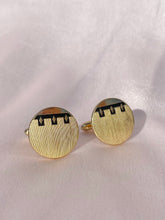 Load image into Gallery viewer, Vintage Mens Textured Cuff Link + Lapel Pin Set
