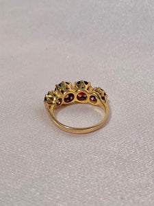 Vintage 9k Garnet Eternity Ring