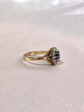 Load image into Gallery viewer, Vintage Sapphire Diamond Cluster Ring 1993
