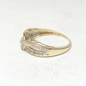 Vintage 10k Diamond Crossover LOVE Ring