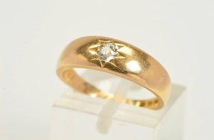 Antique 18k Diamond Gypsy Ring 1898