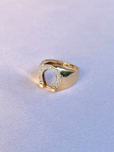 Load image into Gallery viewer, Vintage 10k Diamond Lucky Horseshoe Ring
