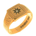 Vintage 9k Diamond Starburst Gypsy Signet Ring 1967