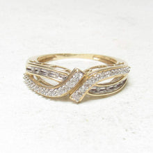 Load image into Gallery viewer, Vintage 10k Diamond Crossover LOVE Ring
