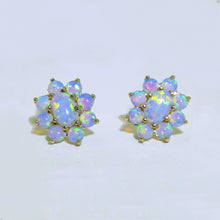 Load image into Gallery viewer, Vintage 9k Opal Flower Cluster Earrings
