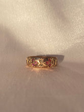 Load image into Gallery viewer, Antique 9k Deco Ruby Diamond Ring 1930
