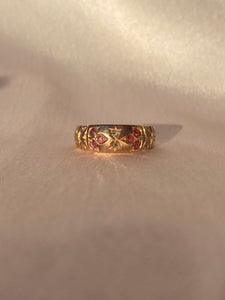 Antique 9k Deco Ruby Diamond Ring 1930