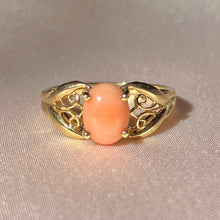 Load image into Gallery viewer, Vintage 9k Coral Filigree Ring
