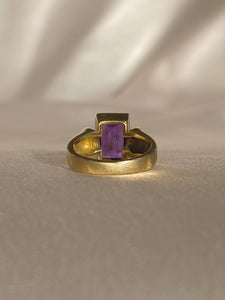 Vintage 9k Amethyst Rectangle Ring