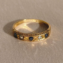 Load image into Gallery viewer, Vintage 9k Diamond Sapphire Band 1990
