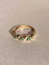 Load image into Gallery viewer, Vintage 9k Emerald Diamond Eternity Ring
