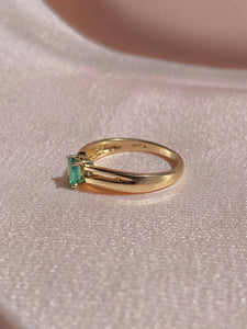 Vintage 10k Emerald Diamond Ring