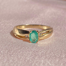 Load image into Gallery viewer, Vintage 10k Emerald Diamond Ring
