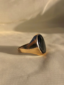 Vintage 9k Onyx Large Signet Ring