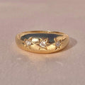 Vintage 9k Gypsy Diamond Trilogy Ring 1985