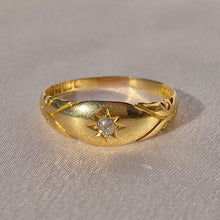 Load image into Gallery viewer, Antique 18k Gypsy Diamond Skinny Band 1900

