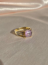 Load image into Gallery viewer, Vintage 9k Lilac Amethyst Diamond Raised Ring
