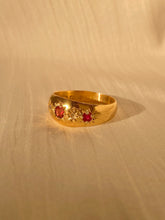 Load image into Gallery viewer, Antique 18k Ruby Diamond Gypsy Ring 1905
