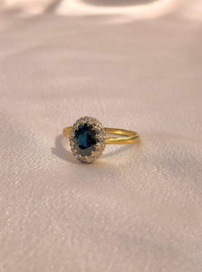 Antique 18k Sapphire Diamond Ring 1907