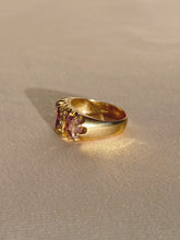 Load image into Gallery viewer, Vintage 9k Trilogy Amethyst Diamond Ring 1973
