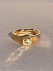 Vintage 9k Gypsy Diamond Starburst Ring 1968