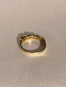 Vintage 9k Emerald Diamond Eternity Ring