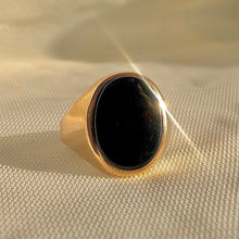 Load image into Gallery viewer, Vintage 9k Onyx Large Signet Ring
