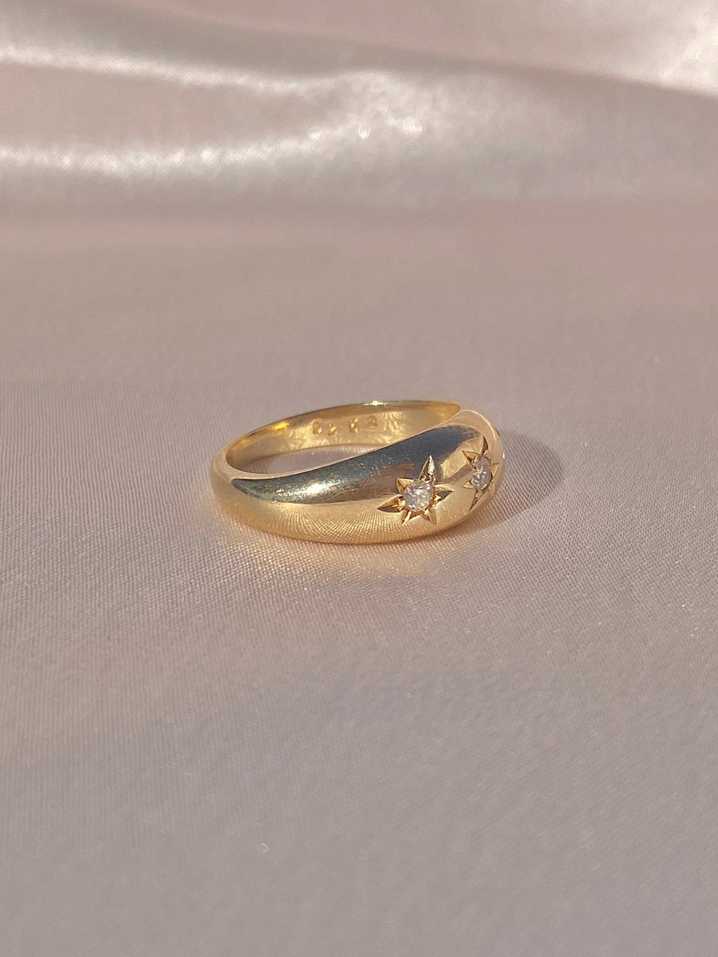 Vintage 9k Gypsy Diamond Trilogy Ring 1985