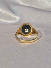 Load image into Gallery viewer, Vintage 9k Onyx Diamond Signet Ring 1967
