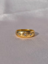 Load image into Gallery viewer, Antique 18k Gypsy Diamond Starburst Trilogy Band

