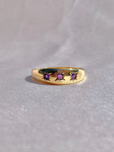 Load image into Gallery viewer, Vintage 9k Amethyst Trilogy Gypsy Ring
