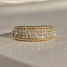 Load image into Gallery viewer, Vintage 9k Diamond Cluster Ribbed Band
