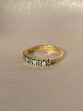 Load image into Gallery viewer, Vintage 9k Emerald Sapphire Half Eternity Band
