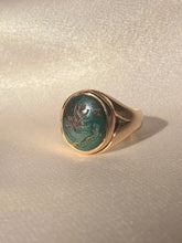 Load image into Gallery viewer, Antique 9k Intaglio Crest Bloodstone Signet Ring
