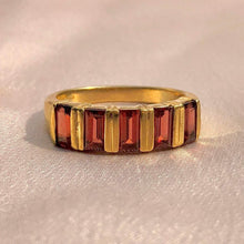 Load image into Gallery viewer, Vintage 9k Baguette Garnet Ring
