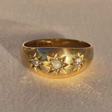 Load image into Gallery viewer, Antique 18k Seed Pearl Diamond Gypsy 1907
