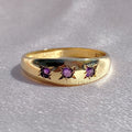 Vintage 9k Amethyst Trilogy Gypsy Ring