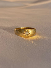 Load image into Gallery viewer, Antique 18k Diamond Solitaire Gypsy Ring 1912
