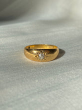 Load image into Gallery viewer, Antique 18k Diamond Solitaire Gypsy Ring 1894

