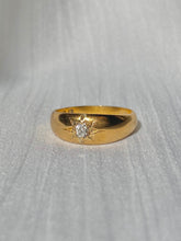 Load image into Gallery viewer, Antique 18k Diamond Solitaire Gypsy Ring 1894
