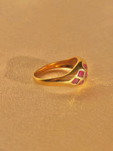 Load image into Gallery viewer, Vintage 14k Ruby Honeycomb Bombe Ring
